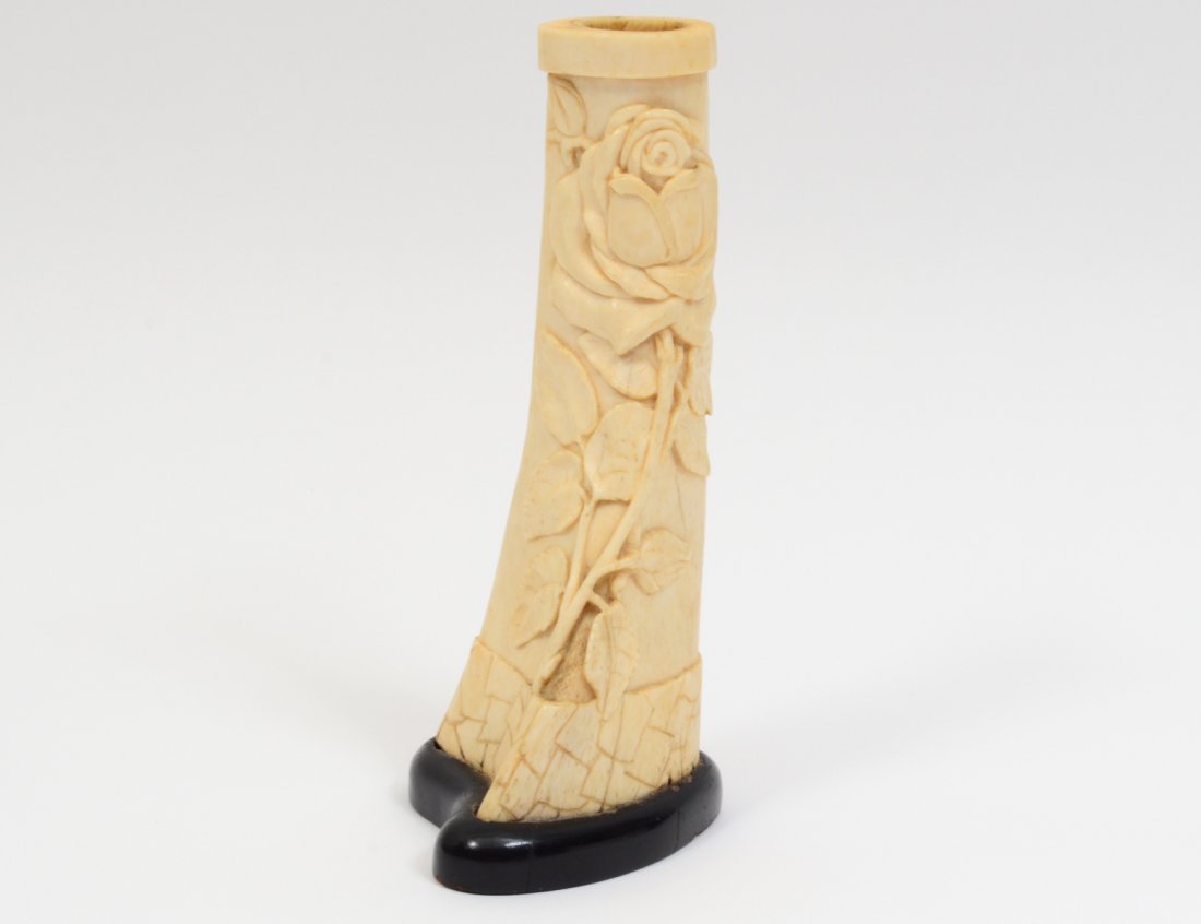 CONTINENTAL CARVED IVORY VASE (1 of 7)