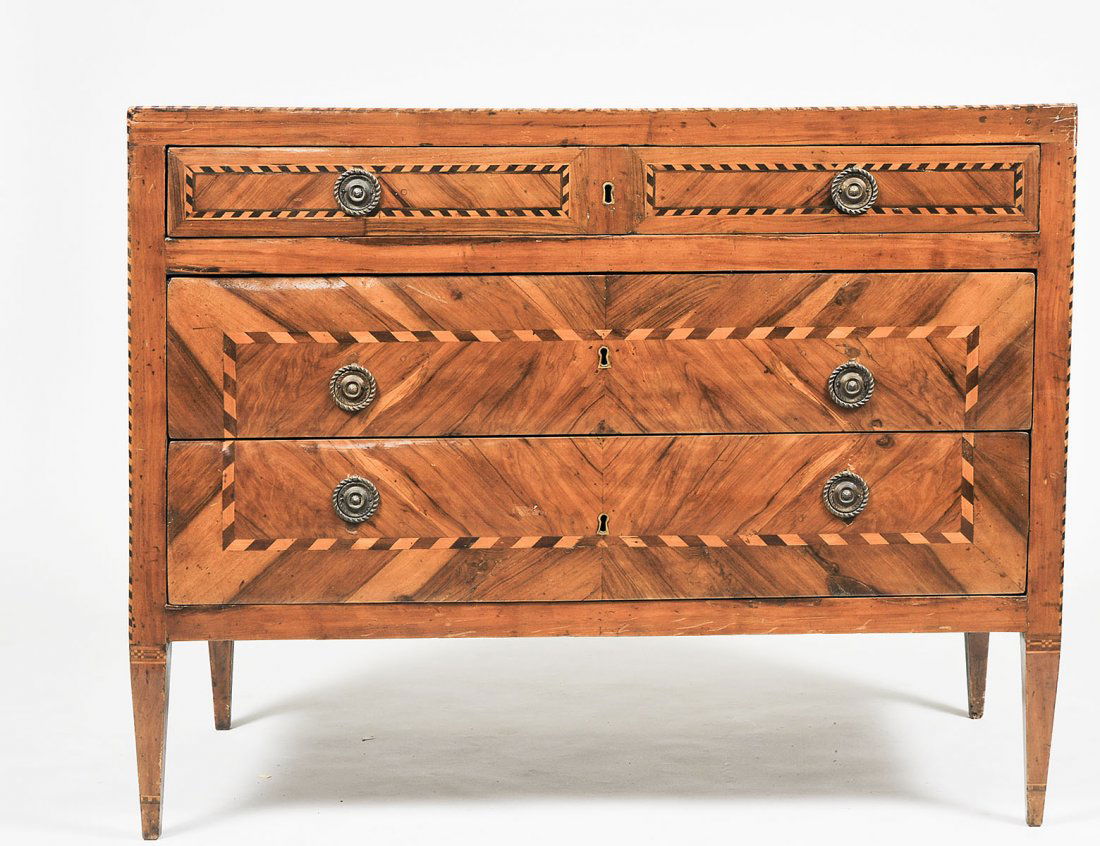 NEO-CLASSICAL INLAID WALNUT COMMODE (1 of 6)