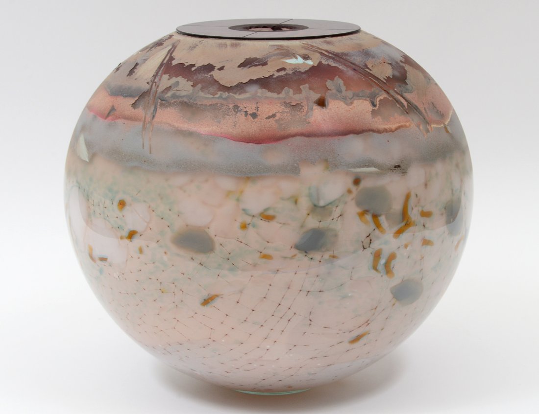 CONTEMPORARY STUDIO GLASS GLOBULAR VASE (1 of 5)