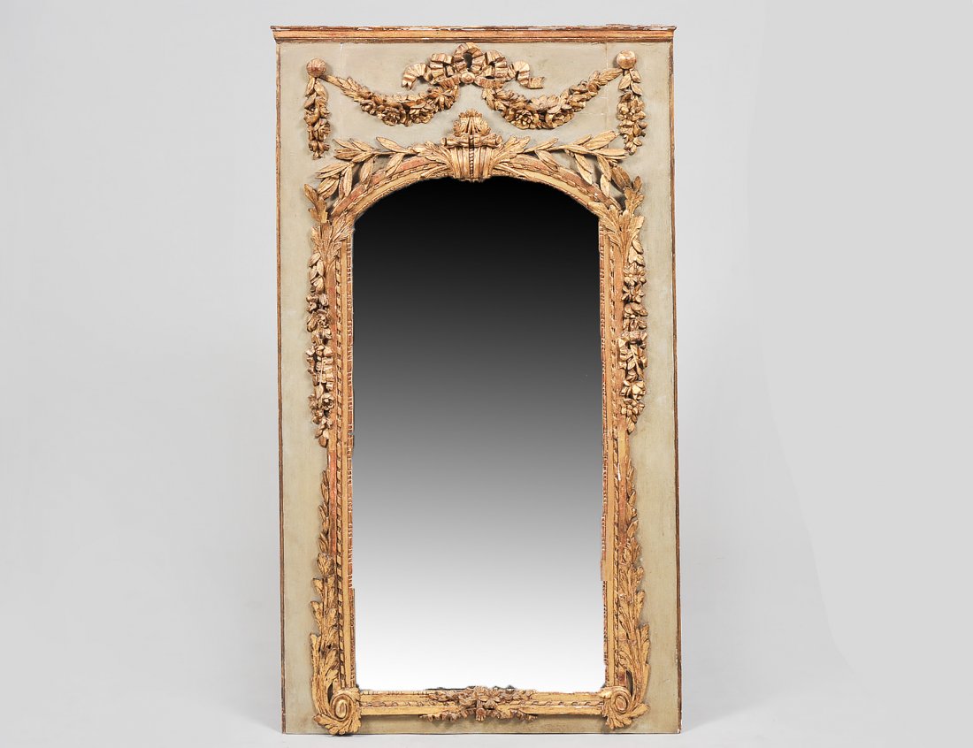 LOUIS XVI PARCEL GILT PAINTED TRUMEAU (1 of 4)