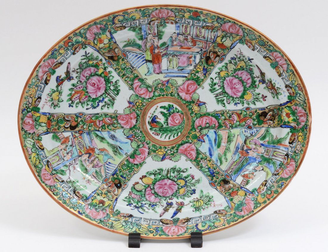 ROSE MEDALLION PORCELAIN PLATTER (1 of 6)