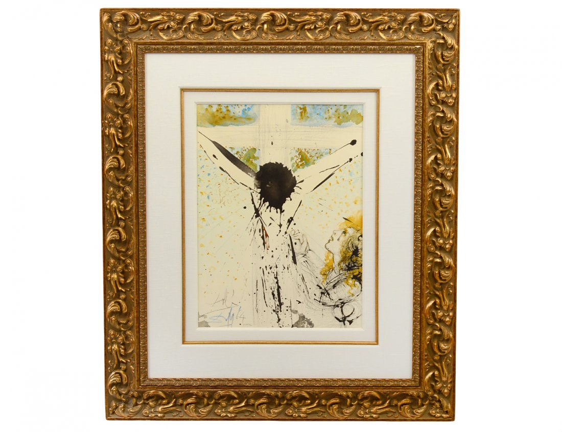 SALVADOR DALI (Spanish. 1904-1989): "Tolle, Tolle, Crucifige Come Away with Him, Crucify Him". Signed in colored pencil l/l, signed in the plate l/l and dated '64, and numbered 56/251. Lithograph in Color on Rag Paper. Measuring 18" by 