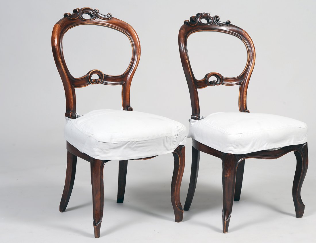 GROUP OF FOUR VICTORIAN BALLOON BACK CHAIRS (1 of 5)