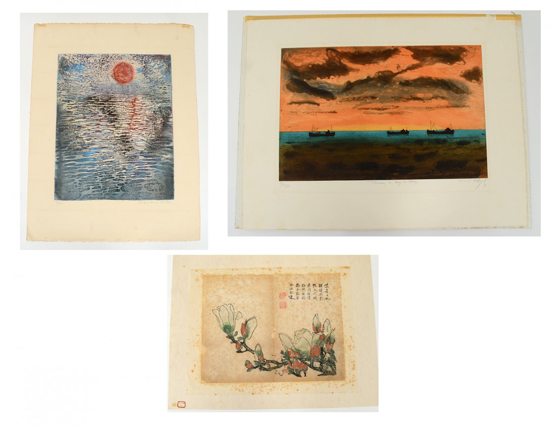 TWO 20TH CENTURY COLOR ETCHINGS (1 of 4)