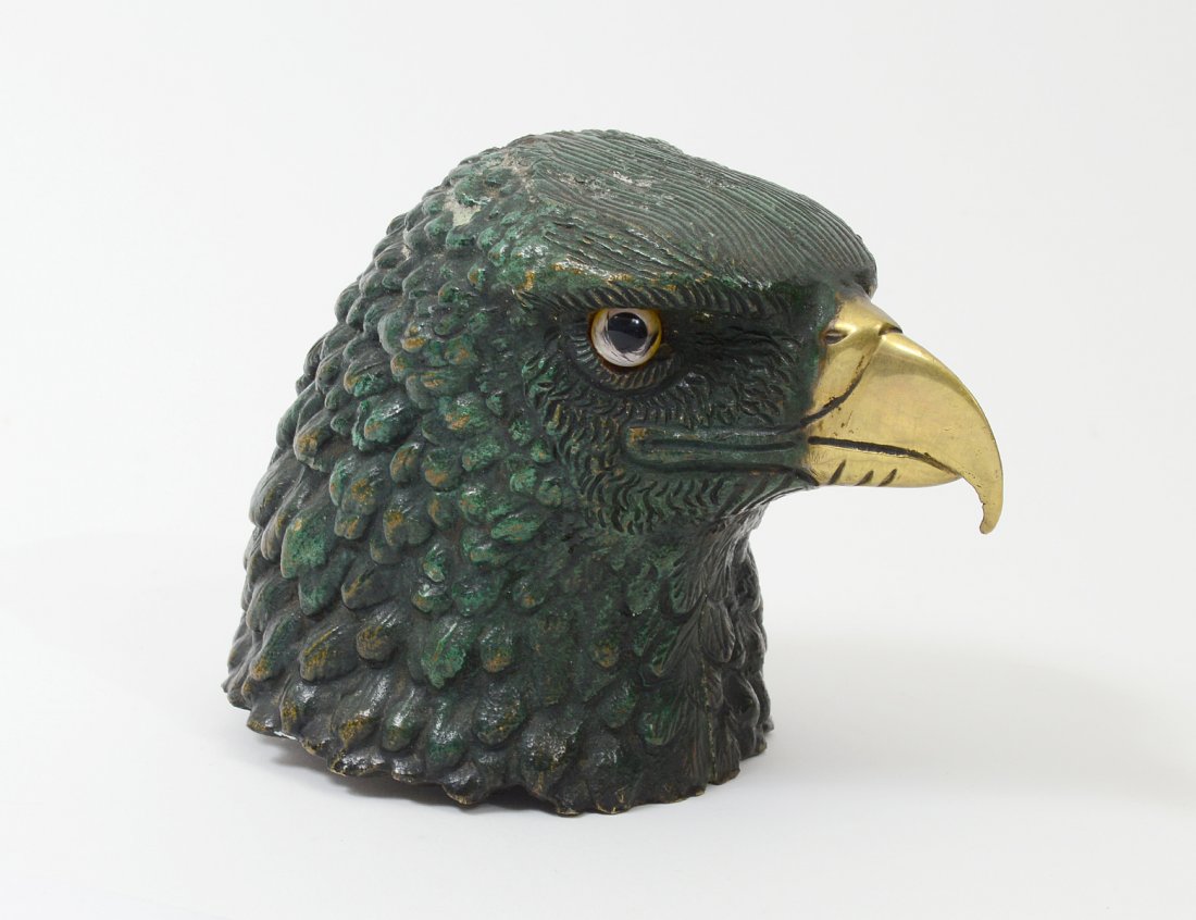 PATINATED BRONZE EAGLE HEAD (1 of 3)