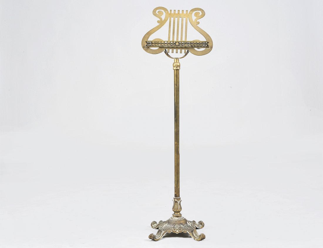 BRASS LYRE-FORM MUSIC STAND (1 of 4)
