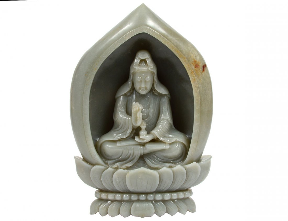 CARVED WHITE JADE BOULDER (1 of 7)