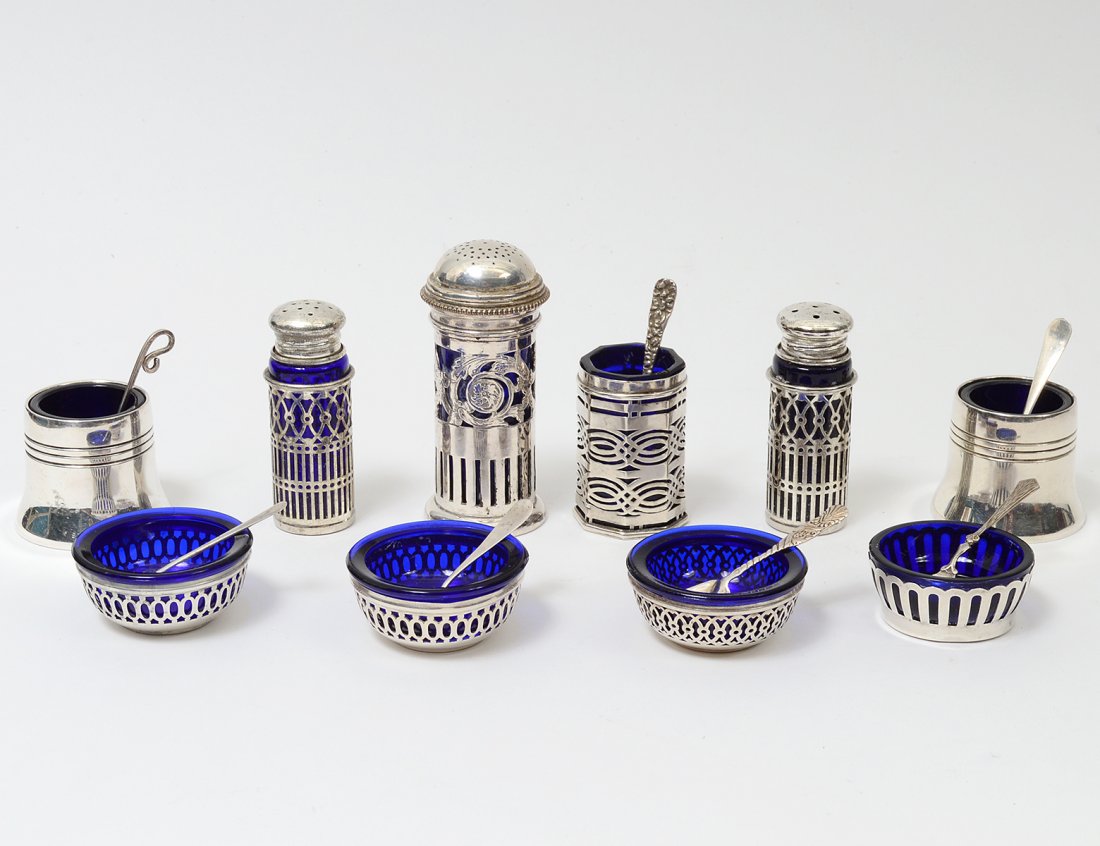 GROUP OF TEN STERLING SILVER AND SILVER PLATED SHAKERS (1 of 1)