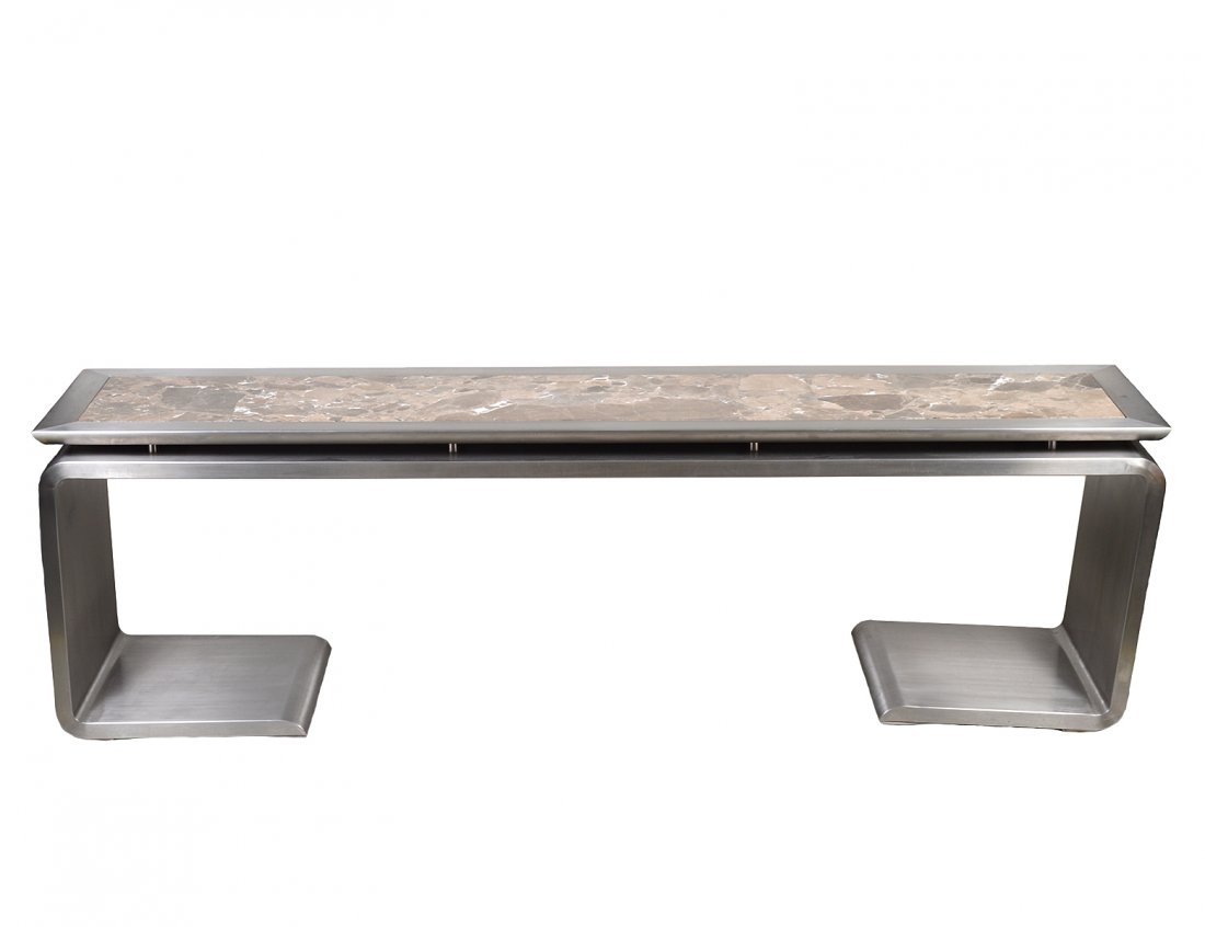 CONTEMPORARY POLISHED METAL CONSOLE TABLE (1 of 5)