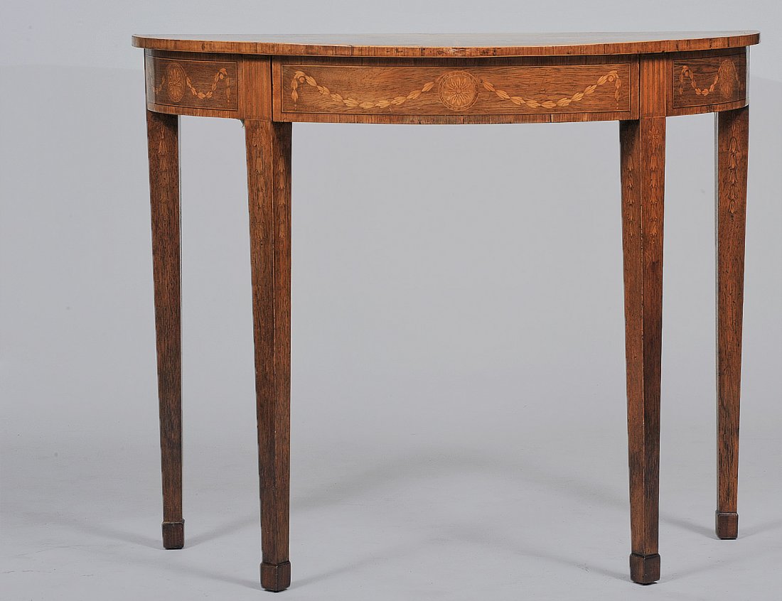 ADAMS STYLE KINGSWOOD INLAID MAHOGANY CONSOLE TABLE (1 of 4)