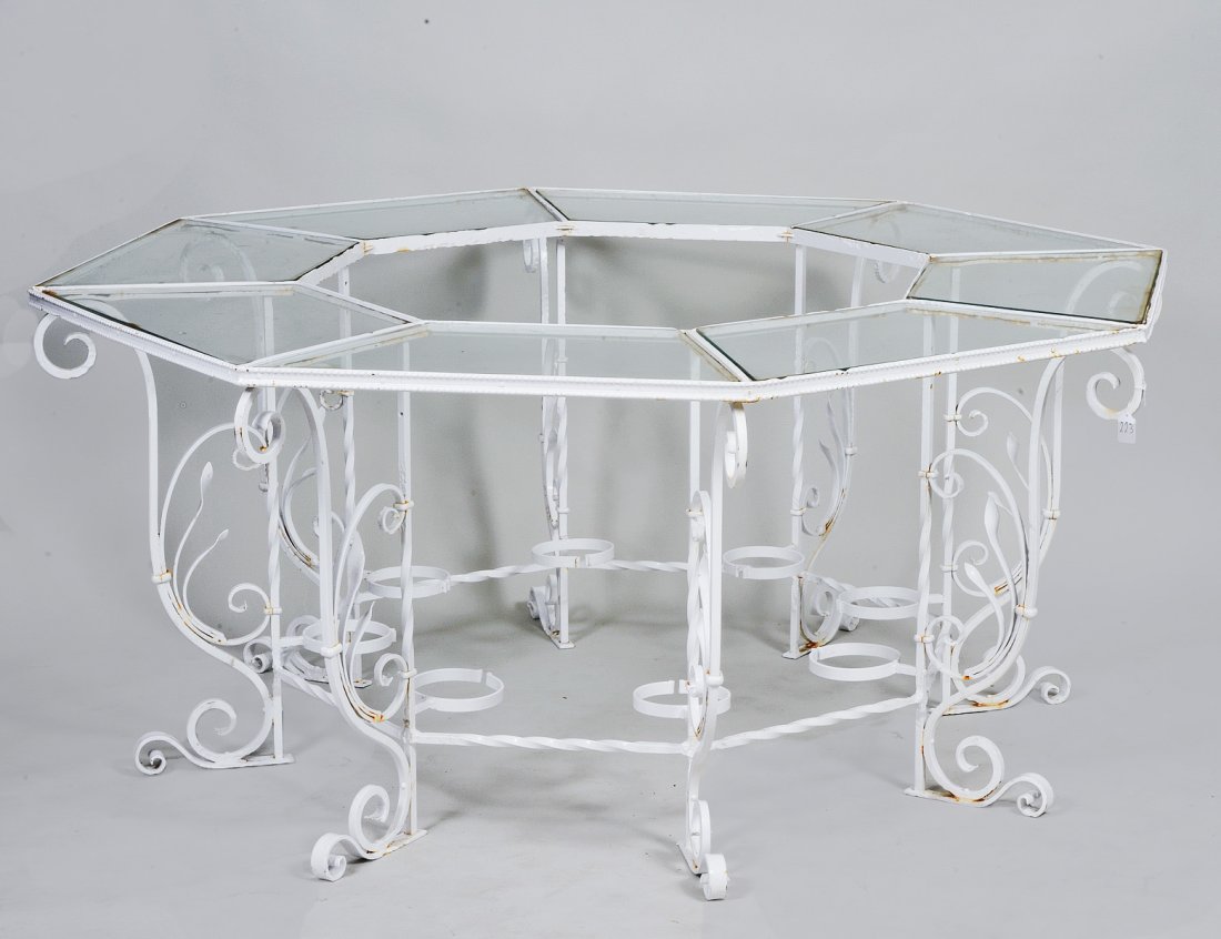 OCTAGONAL PAINTED METAL PATIO TABLE (1 of 4)