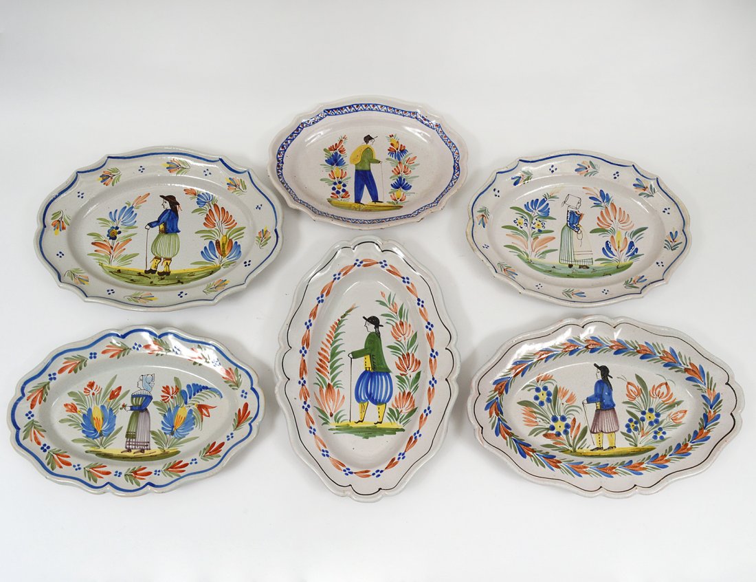 GROUP OF SIX FAIENCE PLATTERS (1 of 4)