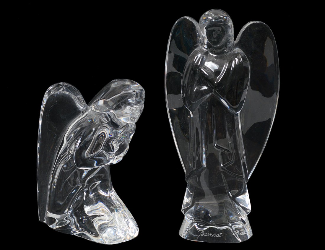 TWO BACCARAT CRYSTAL FIGURES OF ANGELS (1 of 1)