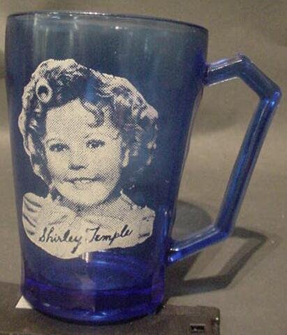 Vintage Shirley Temple Cobalt Blue Glass Mug Jun 19 2004 Agopb In Fl