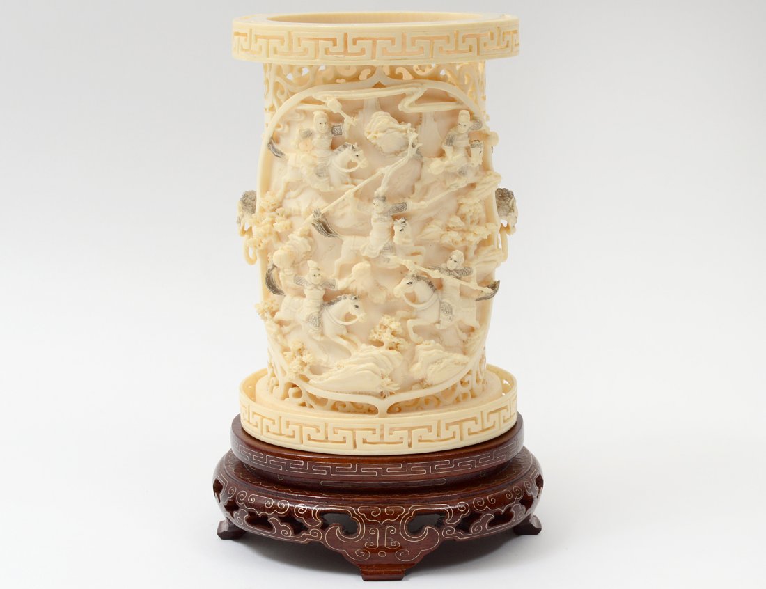 IVORY BRUSH POT (1 of 9)