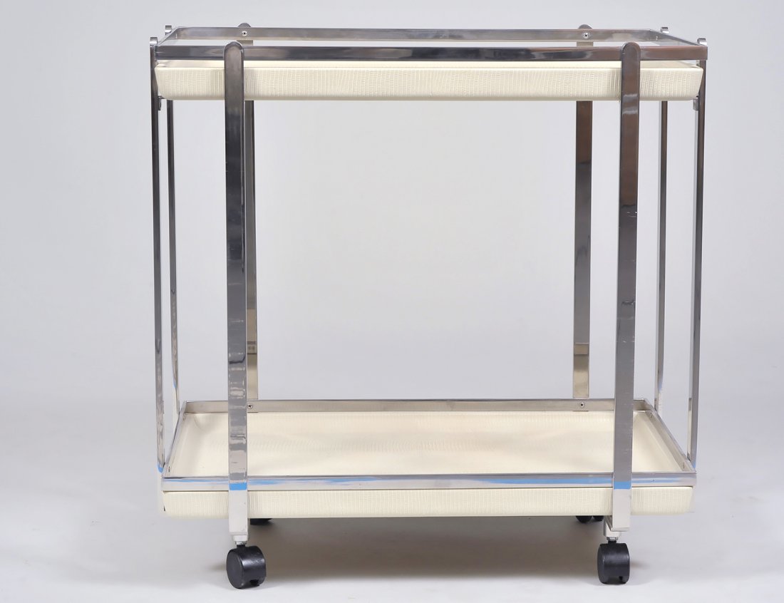 KARL SPRINGER SKIN COVERED TEA CART (1 of 4)