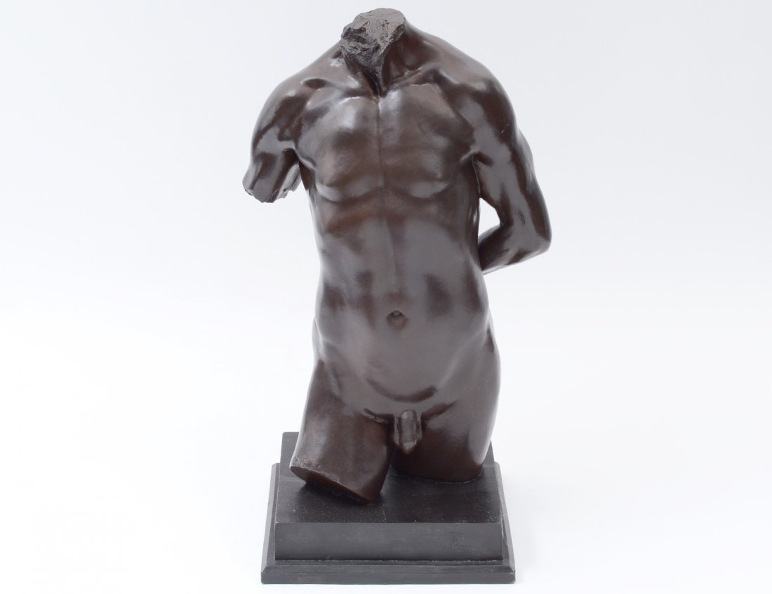 MODERN PATINATED BRONZE TORSO (1 of 5)