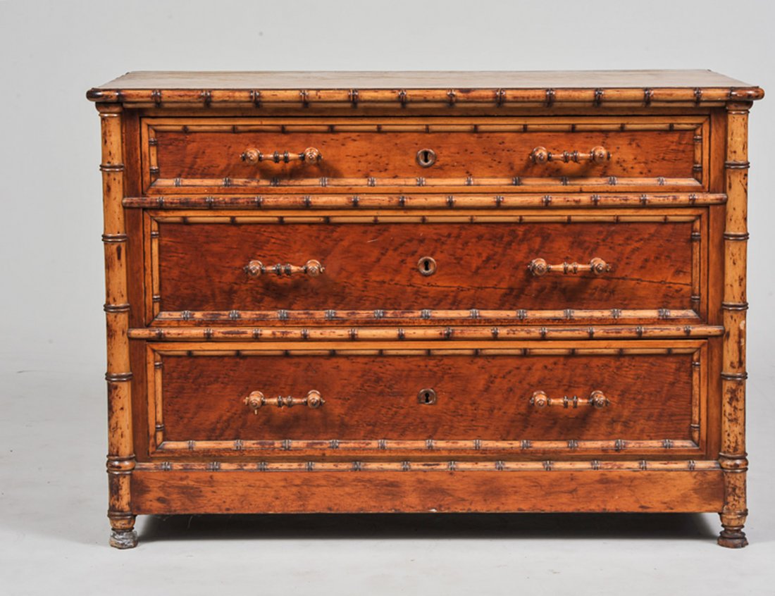 VICTORIAN BAMBOO CHEST OF DRAWERS (1 of 5)