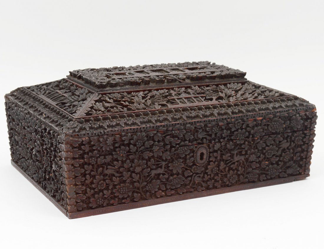 CARVED WOOD SEWING BOX (1 of 8)