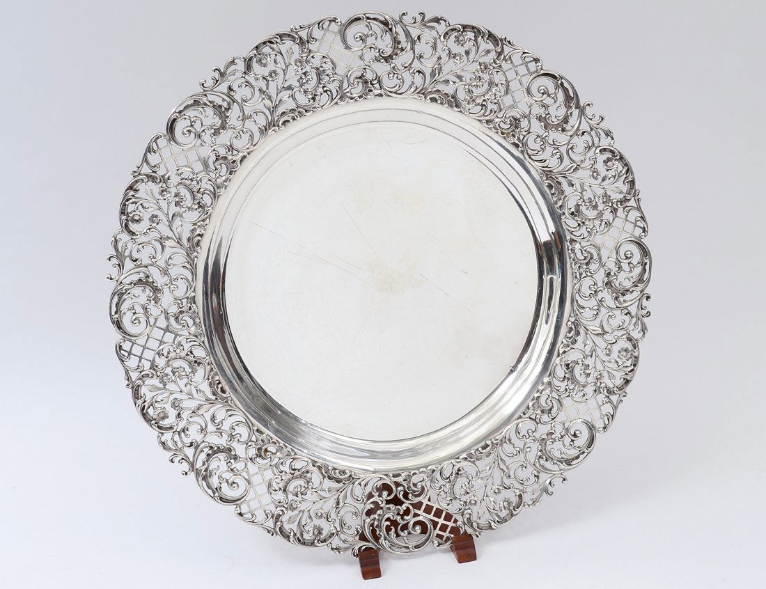 STERLING SILVER ROUND TRAY (1 of 4)