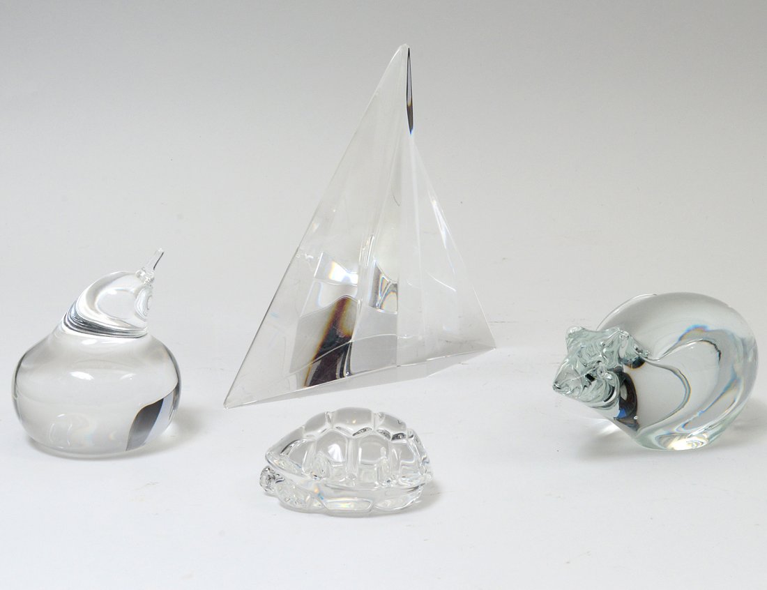 FOUR STEUBEN CRYSTAL ORNAMENTALS (1 of 1)