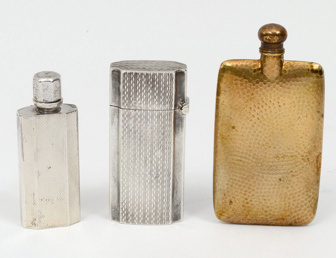 GROUP OF THREE METAL SCENT BOTTLES (1 of 3)
