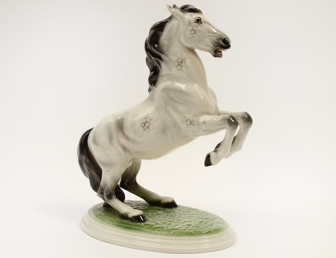KERANDS CERAMIC PORCELAIN HORSE: Austrian. Modeled by R. Chocholka. Height 11 1/2". (50/100)