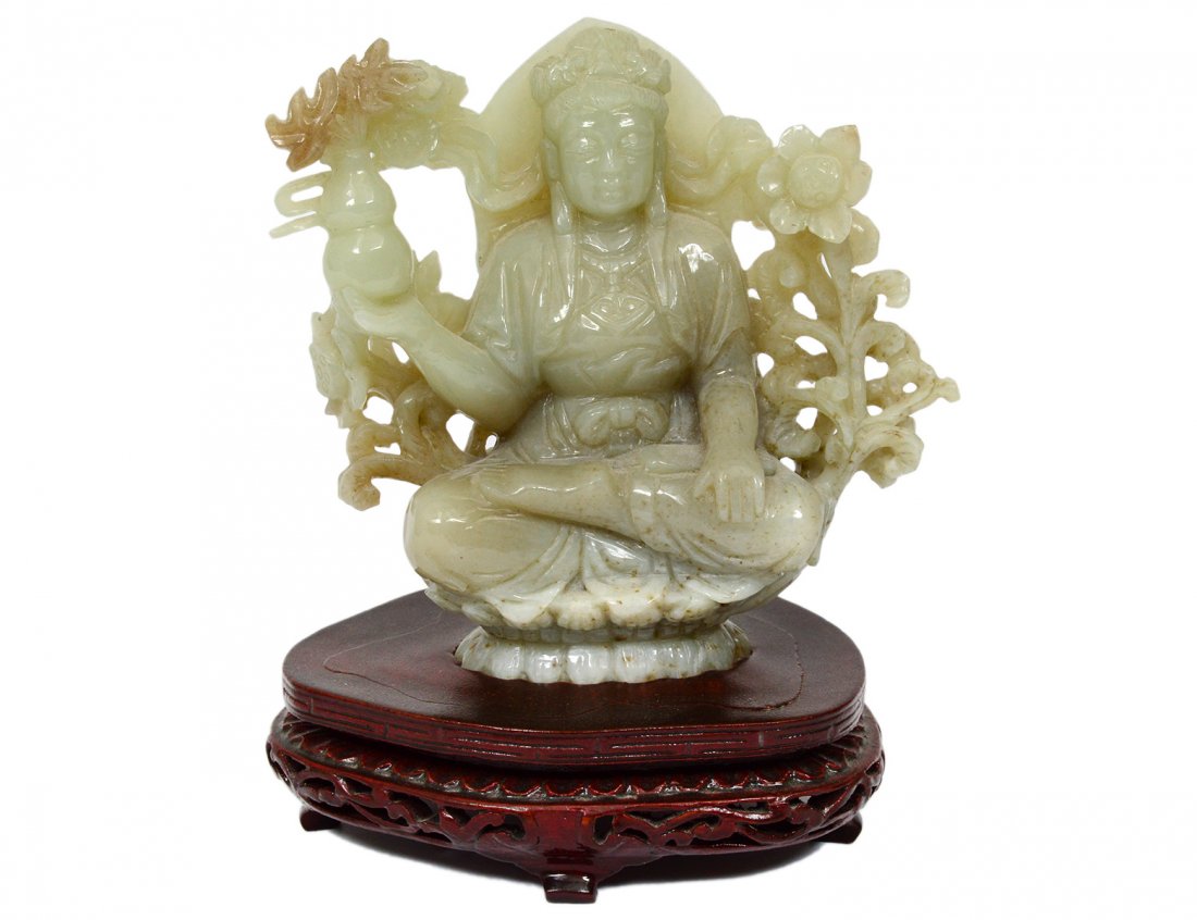 CELADON JADE FIGURE OF TARA (1 of 4)