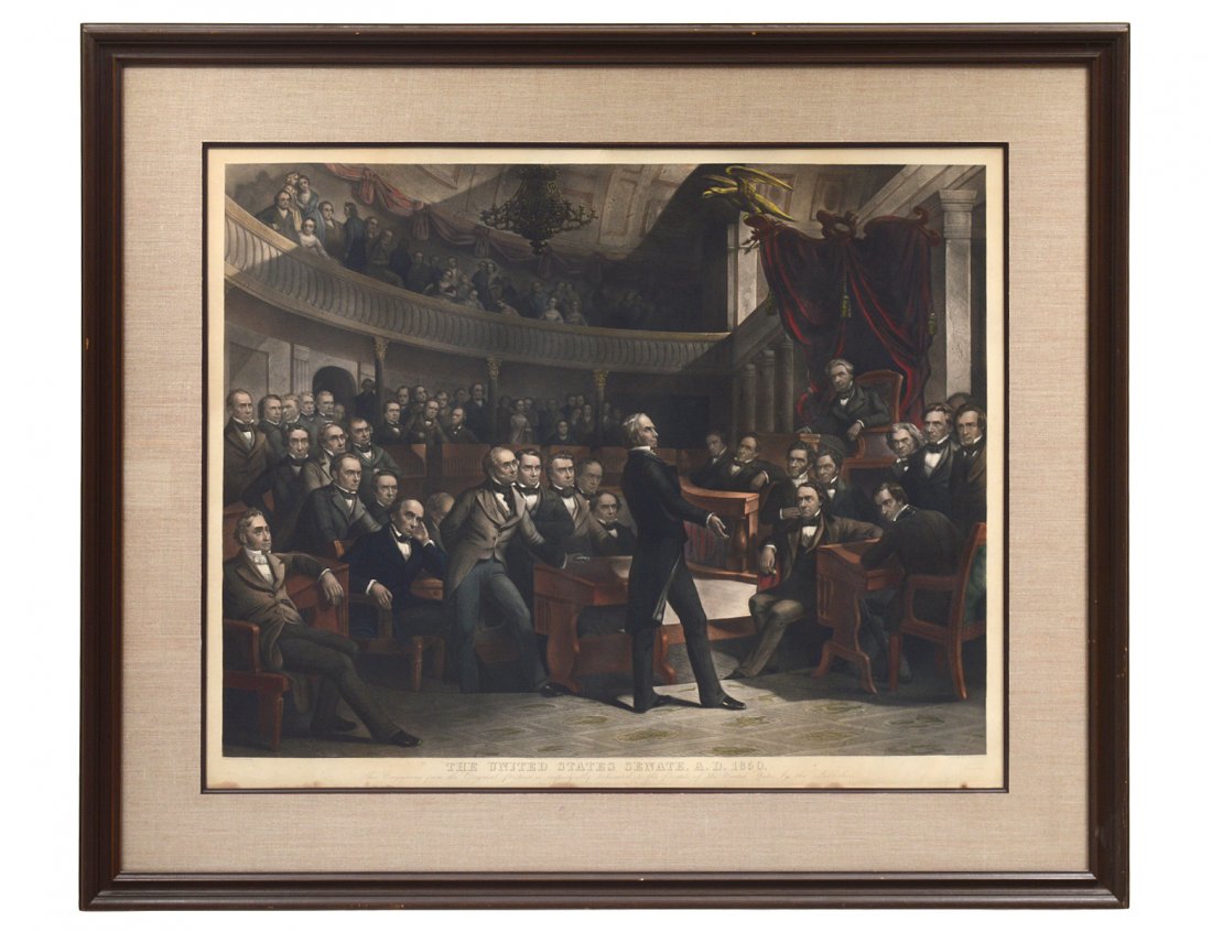 AMERICAN 19TH CENTURY HAND COLORED LITHOGRAPH (1 of 3)