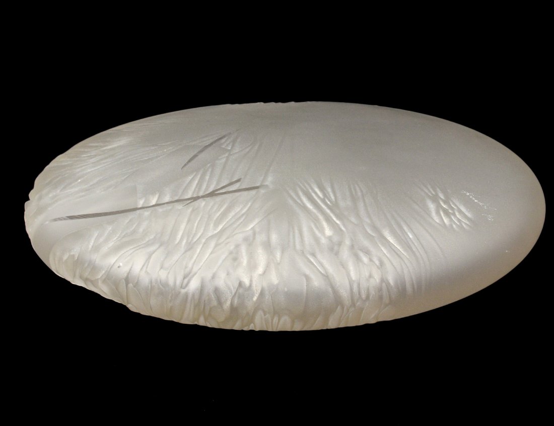 FRANCOIS HOUDE’ FROSTED GLASS “ERODED DISK” (1 of 2)