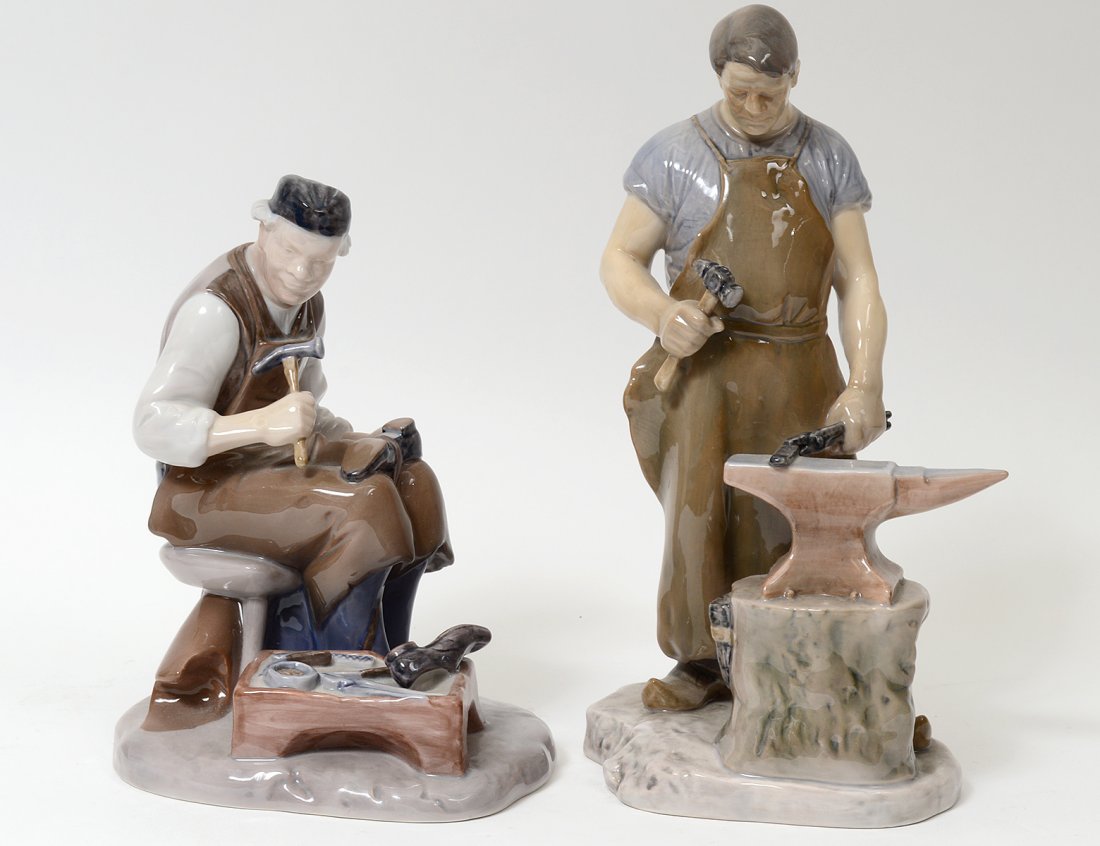 TWO BING & GRONDAHL PORCELAIN FIGURES OF WORKERS (1 of 4)