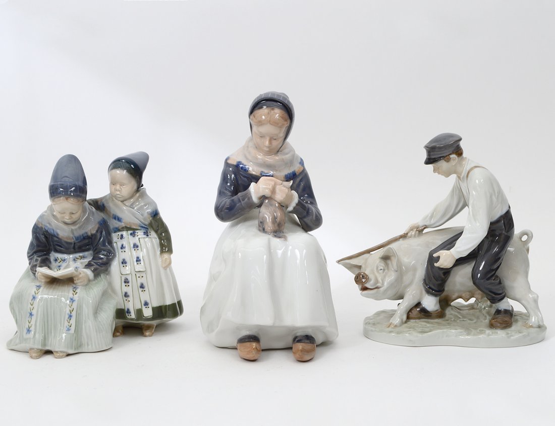 GROUP OF THREE ROYAL COPENHAGEN PORCELAIN GROUPS (1 of 3)