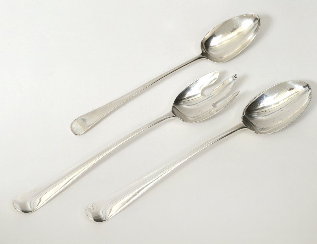 GEORGE III STERLING SILVER TABLE SPOONS (1 of 5)