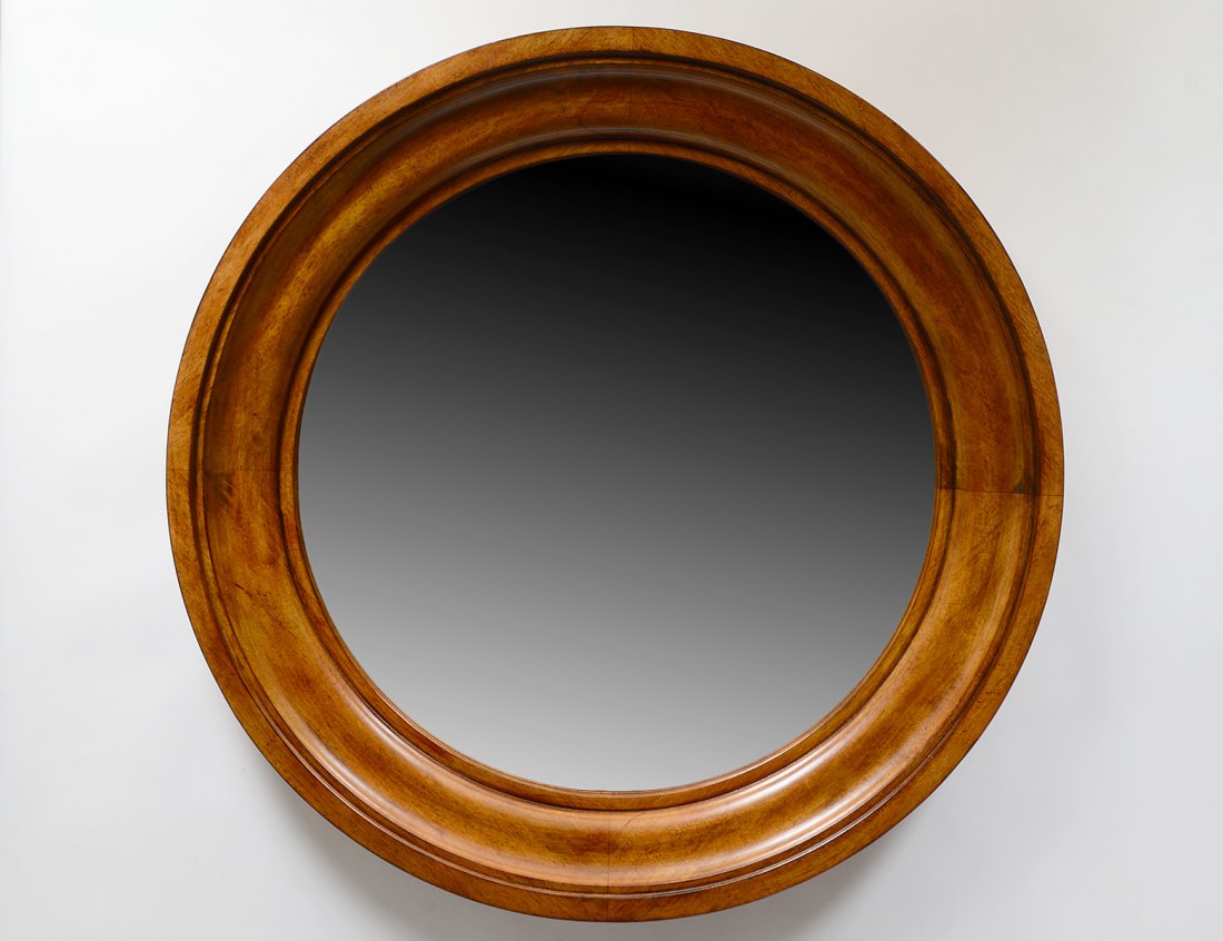 LARGE CIRCULAR MAHOGANY MIRROR (1 of 2)