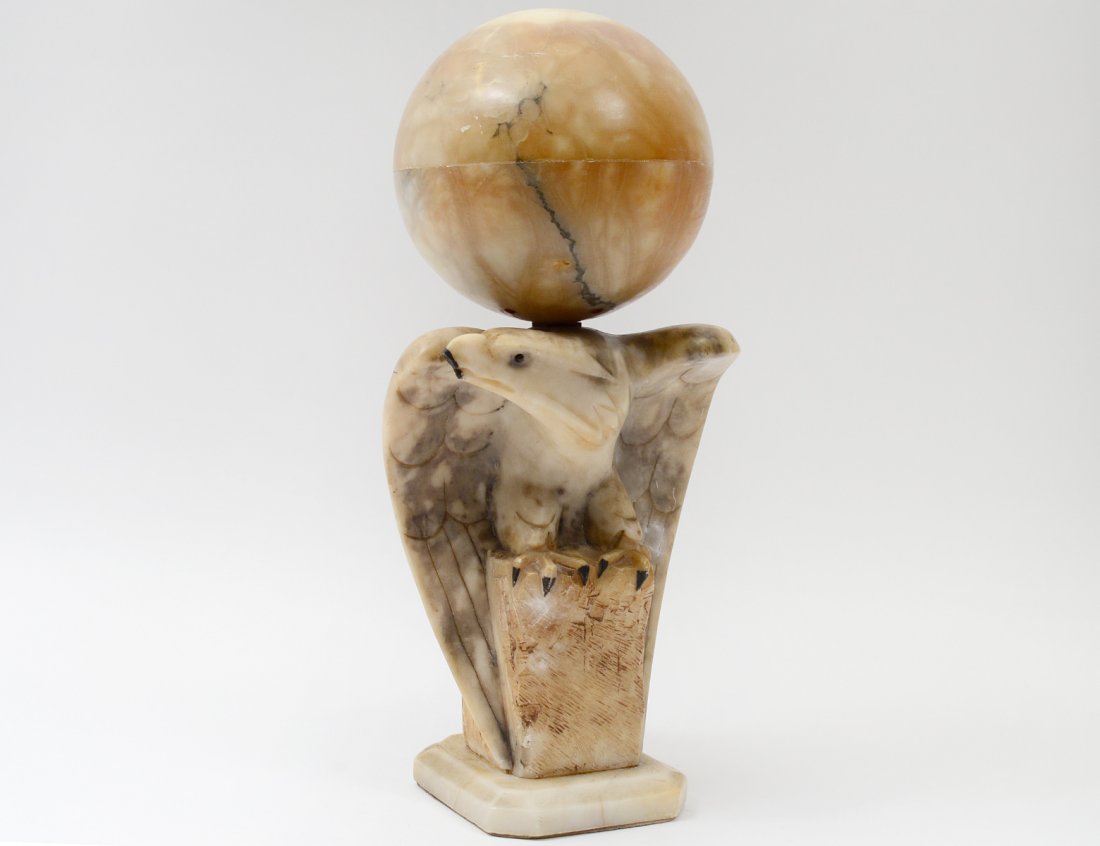 ART DECO ALABASTER LAMP AND SHADE (1 of 4)