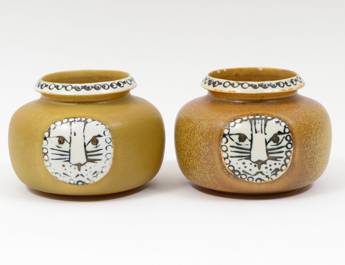 PAIR OF ART POTTERY VASES (1 of 8)