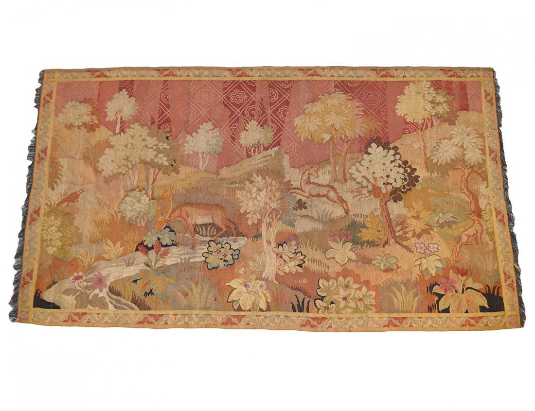 LARGE ANTIQUE WOVEN WALL TAPESTRY (1 of 5)