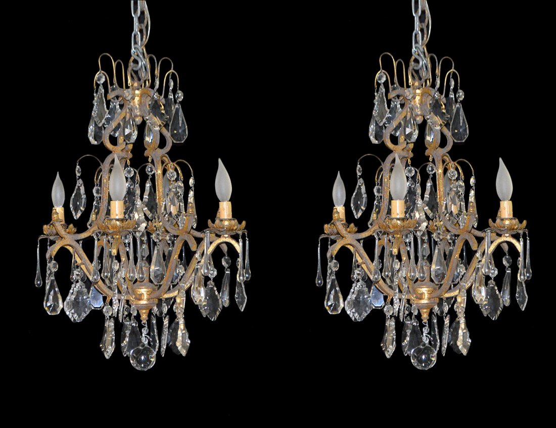 PAIR OF VINTAGE FOUR LIGHT CHANDELIERS (1 of 1)