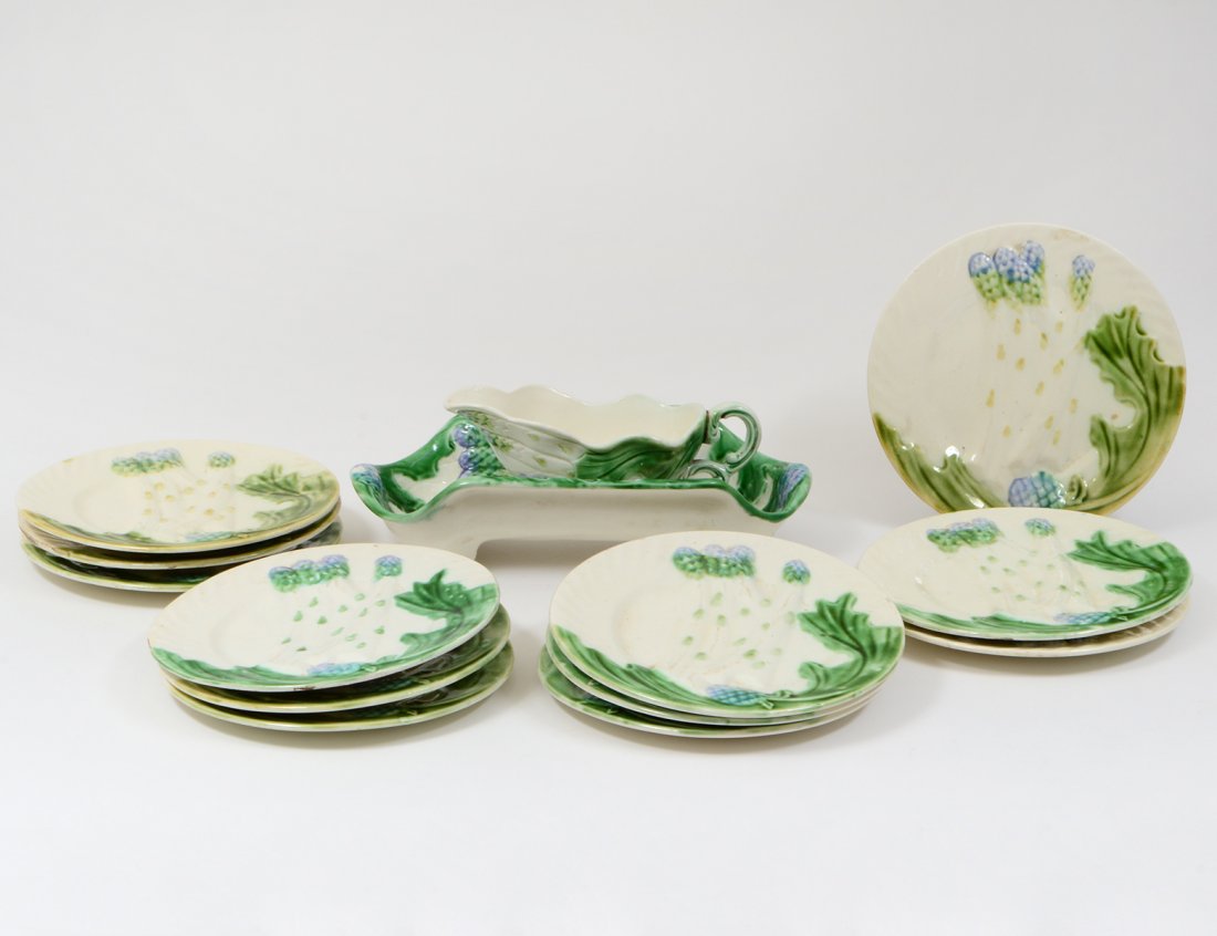 GLAZED EARTHENWARE ASPARAGUS SET (1 of 4)