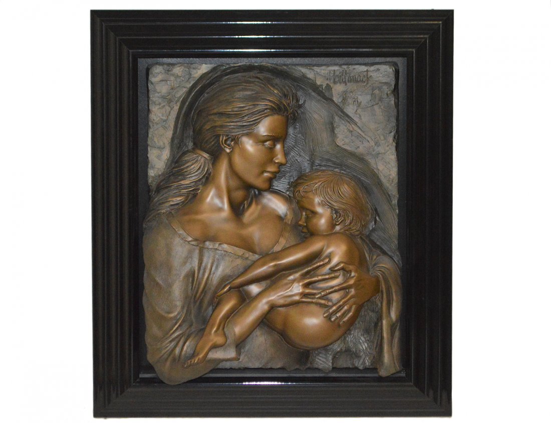 BILL MACK (American. Born 1949): "Devotion". Signed u/r and #5/10. Bas Relief. Measuring 31" by 26". Framed. (Cond: good) (500/700)