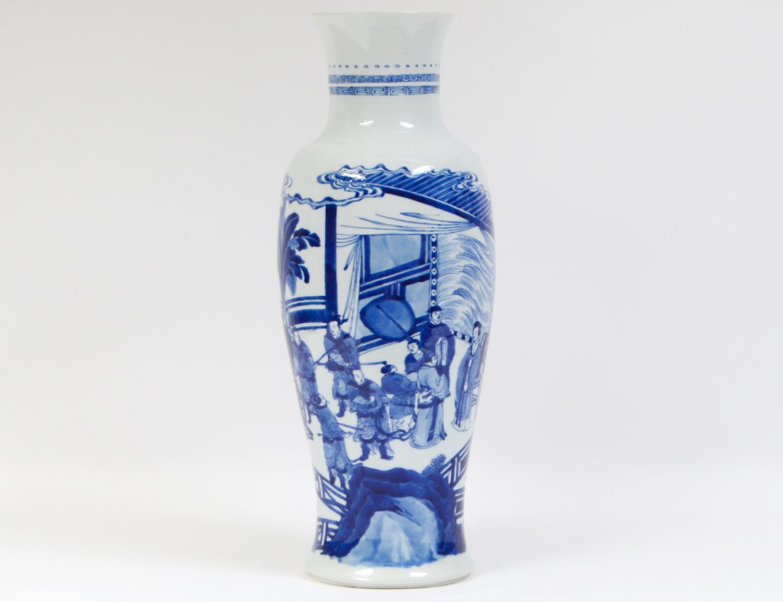 CHINESE KANGXI BLUE AND WHITE PORCELAIN VASE (1 of 8)