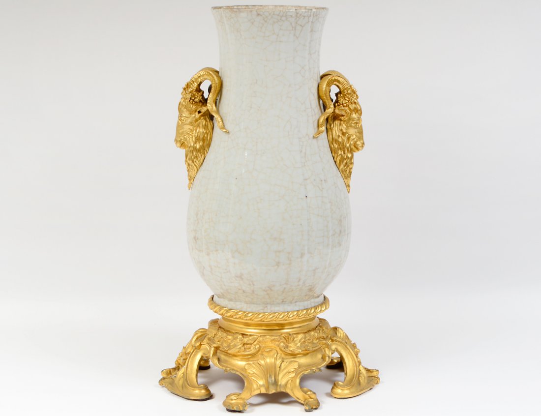 ORMOLU-MOUNTED CRACKLE-GLAZED VASE (1 of 10)