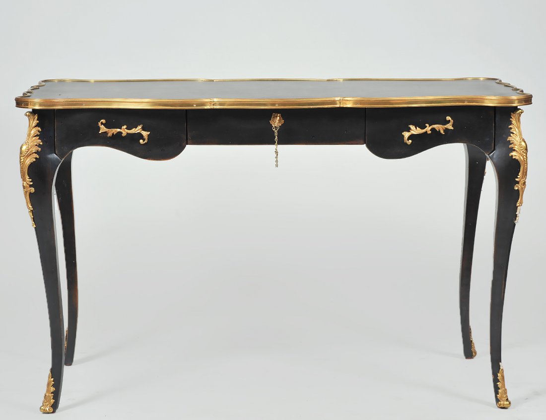 LOUIS XV STYLE EBONIZED BUREAU PLAT (1 of 5)