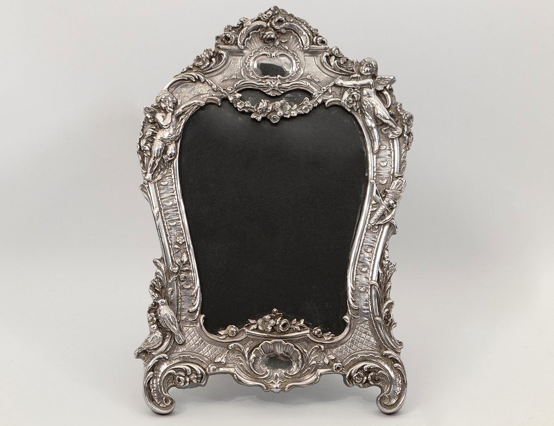 AMERICAN STERLING SILVER ROCOCO STYLE TABLE MIRROR (1 of 4)