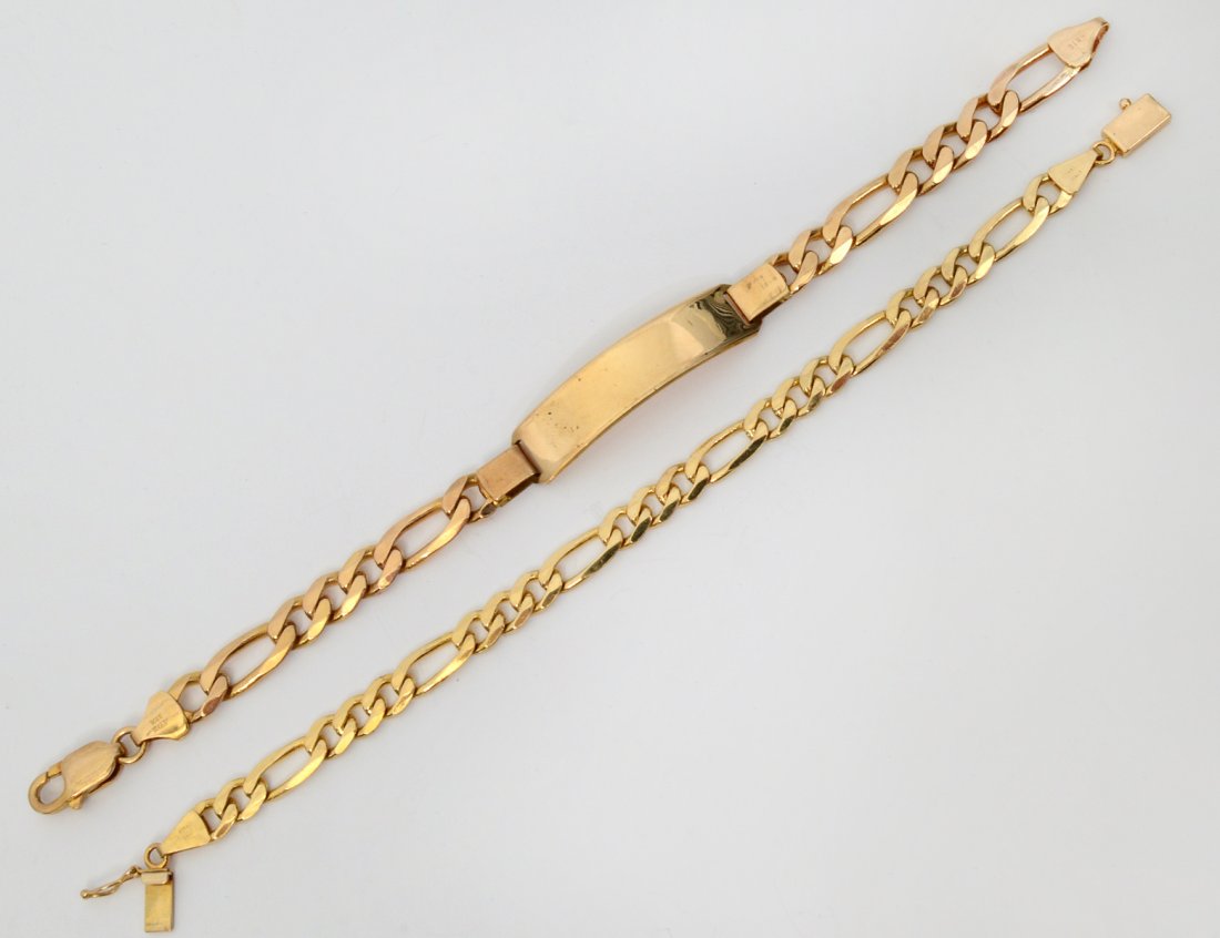 TWO FOURTEEN KARAT ITALIAN GOLD BRACELETS (1 of 3)