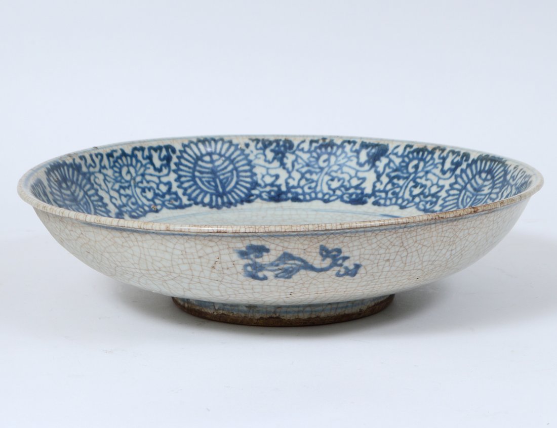 BLUE AND CELADON CRACKLE GLAZED BOWL (1 of 4)