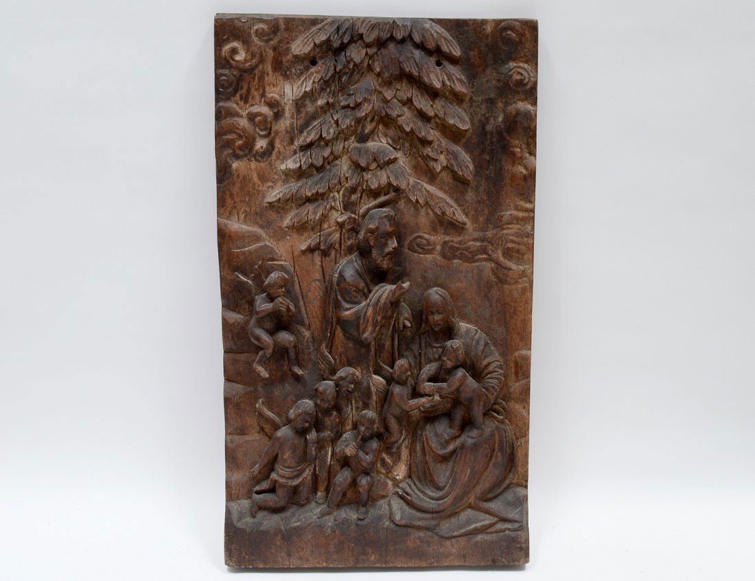 CARVED WOOD BAS RELIEF (1 of 4)
