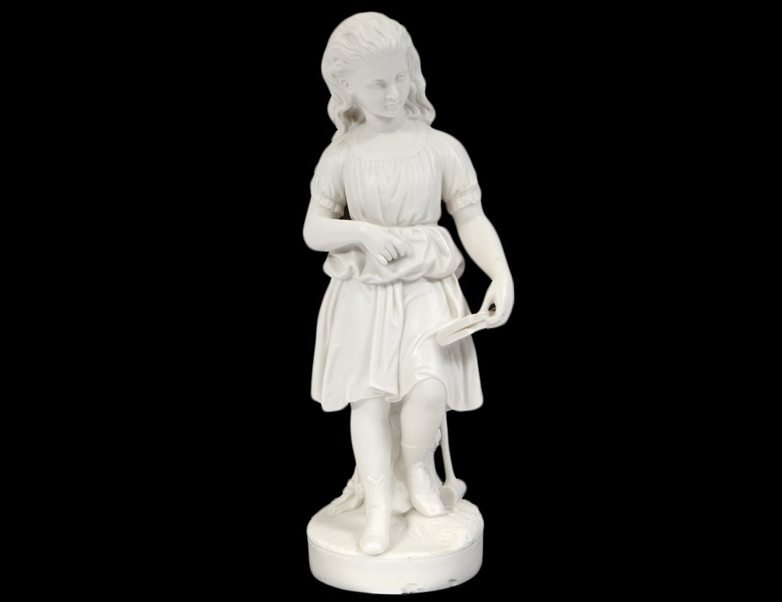 COPELAND PARIAN WARE FIGURE OF ”YOUNG ENGLAND'S SISTER" (1 of 8)