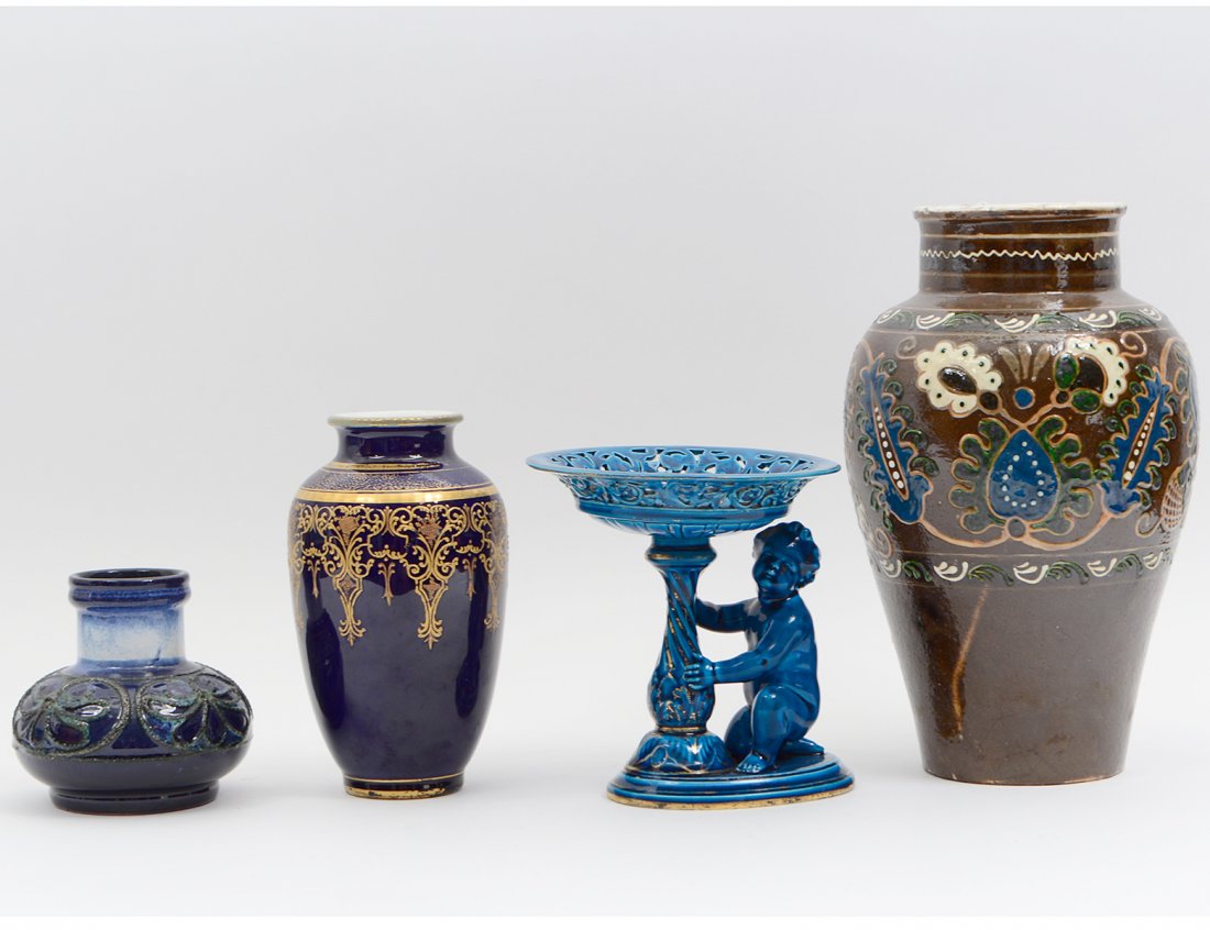 RUSSIAN PROVINCIAL PAINTED POTTERY VASE (1 of 5)