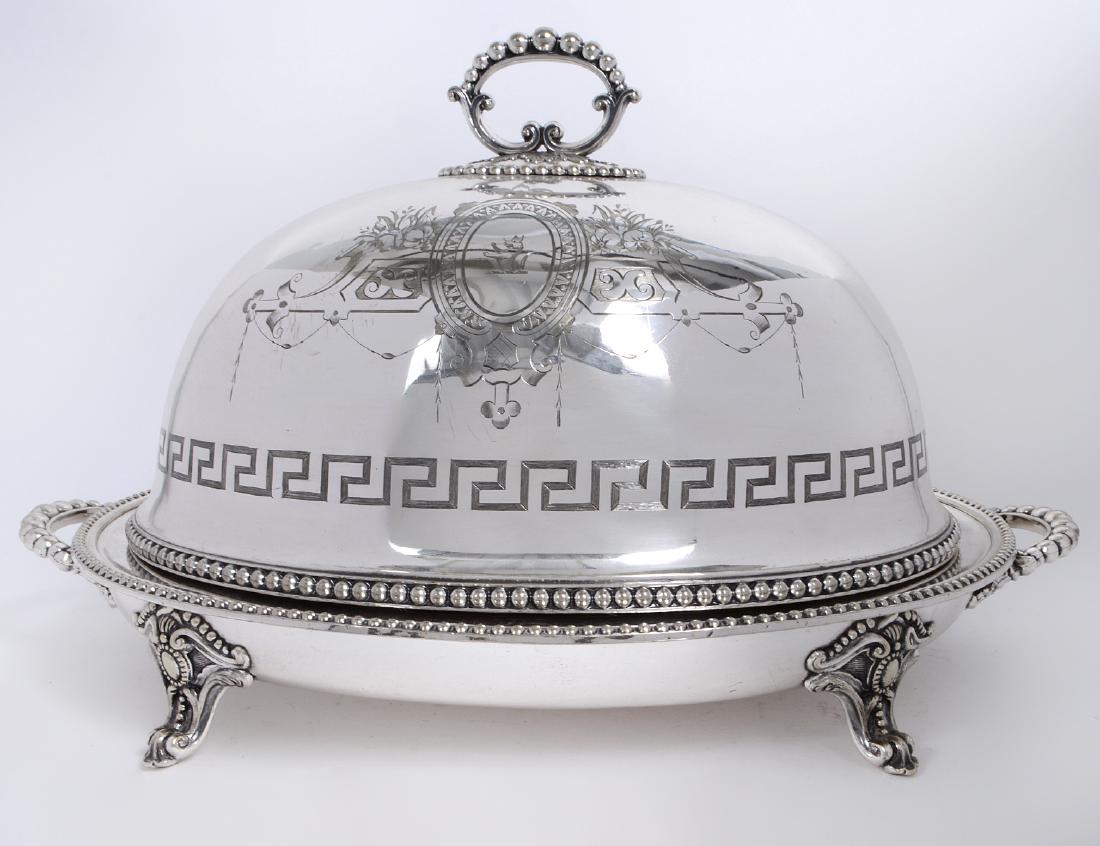 ENGLISH SILVER PLATE MEAT COVER AND PLATTER (1 of 9)